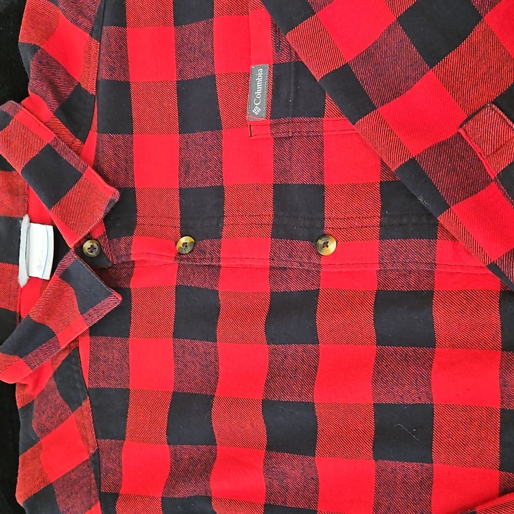 EUC Columbia Men's Red Buffalo Check Flannel Shirt - Sz XL - Picture 5 of 9